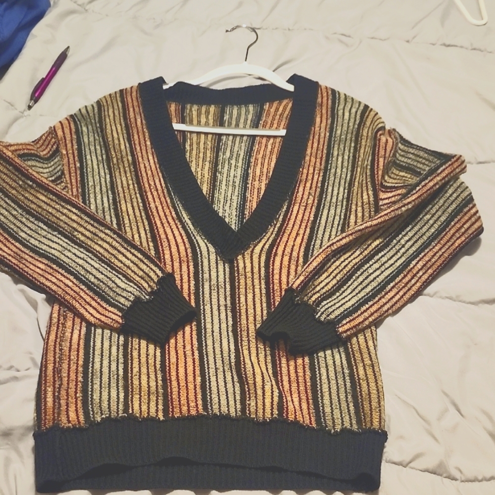 Striped V-Neck Sweater